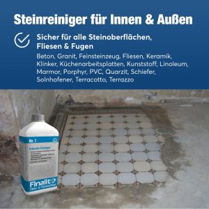 Finalit Nr. 1 Intensiv-Reiniger (basisch) Sehr starker Grundreiniger: Entfernt Fett, Öl, Blut, Rotwein, Kaffee, Marmelade und mehr – ideal für hartnäckigen Schmutz.