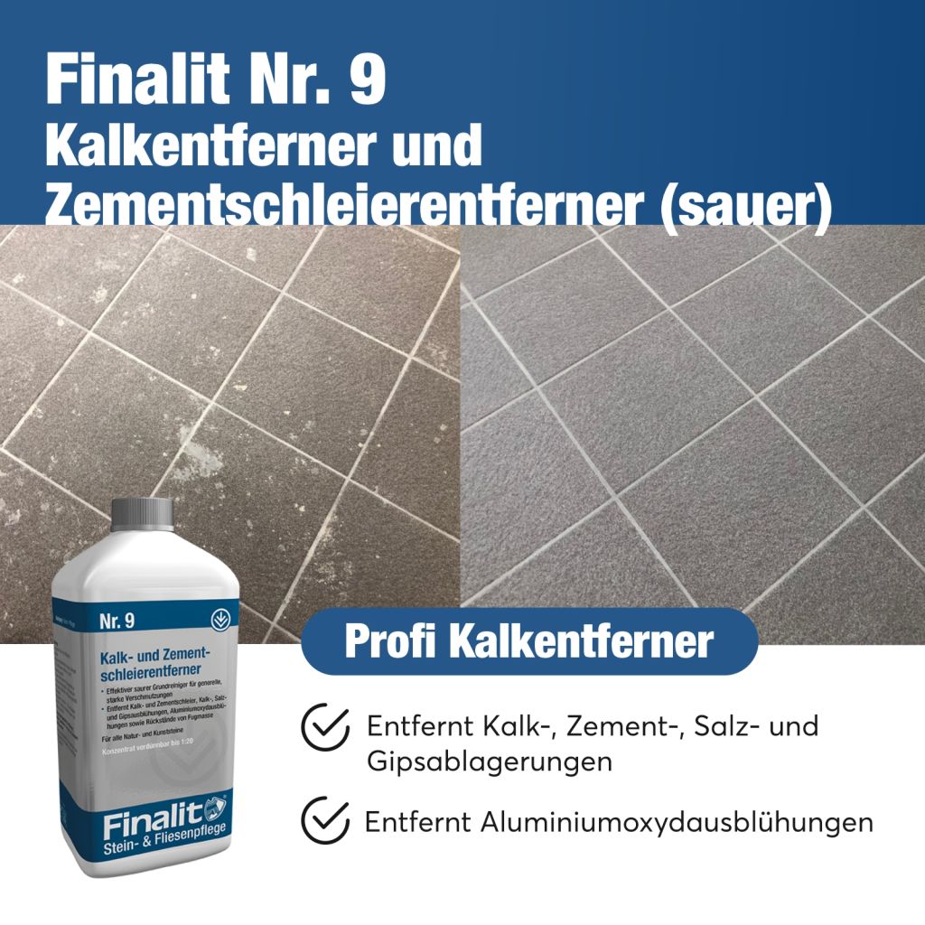 Profi Kalkentferner & Zementschleierentferner: Entfernt Kalk- und Zementschleier, Kalk-, Salz- und Gipsausblühungen sowie Mörtel- und Verfugungsreste zuverlässig