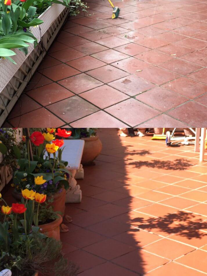 Außenbereich -Terrasse reinigen